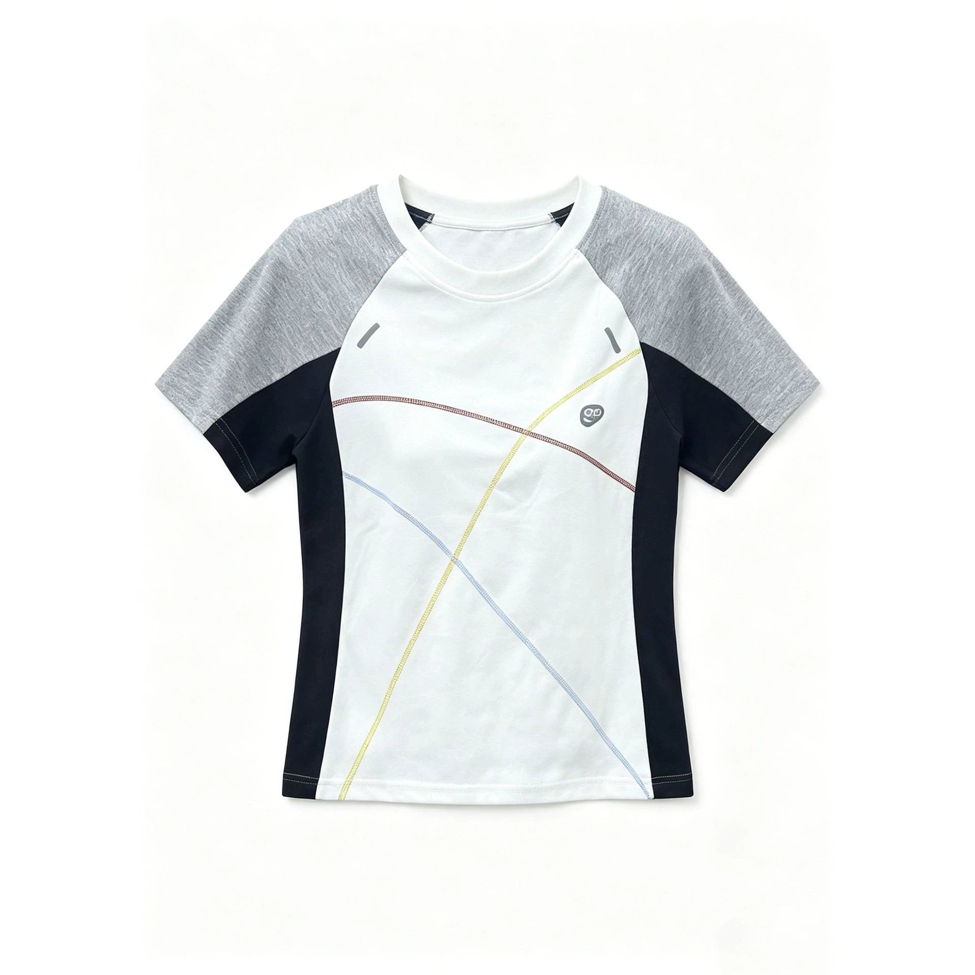 92% Cotton 8% Spandex European And American Foreign Trade Ready-Made Women'S Clothing American Topstitch Short-Sleeved T-Shirt Women'S Summer Sports Slim Top